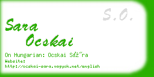 sara ocskai business card